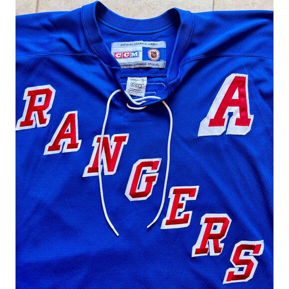 Brian LEETCH #2 New York Rangers 2000s CCM jersey XL blue NHL hockey vintage - Picture 5 of 11